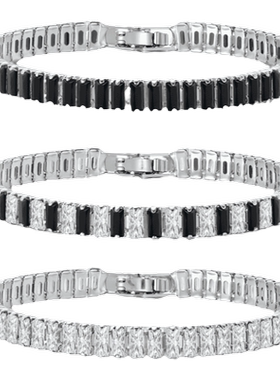 长方形水晶冰糖轻奢镶嵌情侣手链