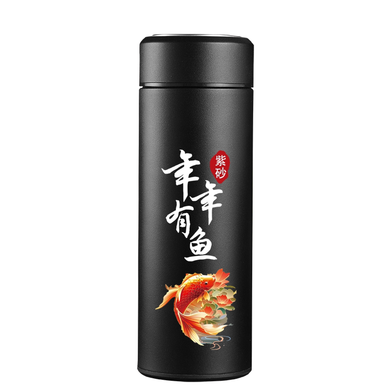 宜兴紫砂内胆不保温杯茶水分离配滤网陶瓷大容量泡茶杯男女士刻字