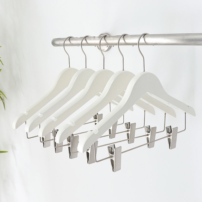 【天猫正品】服装店专用衣架纯白色儿童装女装店实木木质一体套装