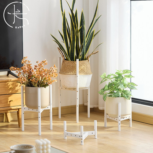 可移动三角花架客厅落地式花盆架可伸缩调节铁艺阳台植物摆放架子