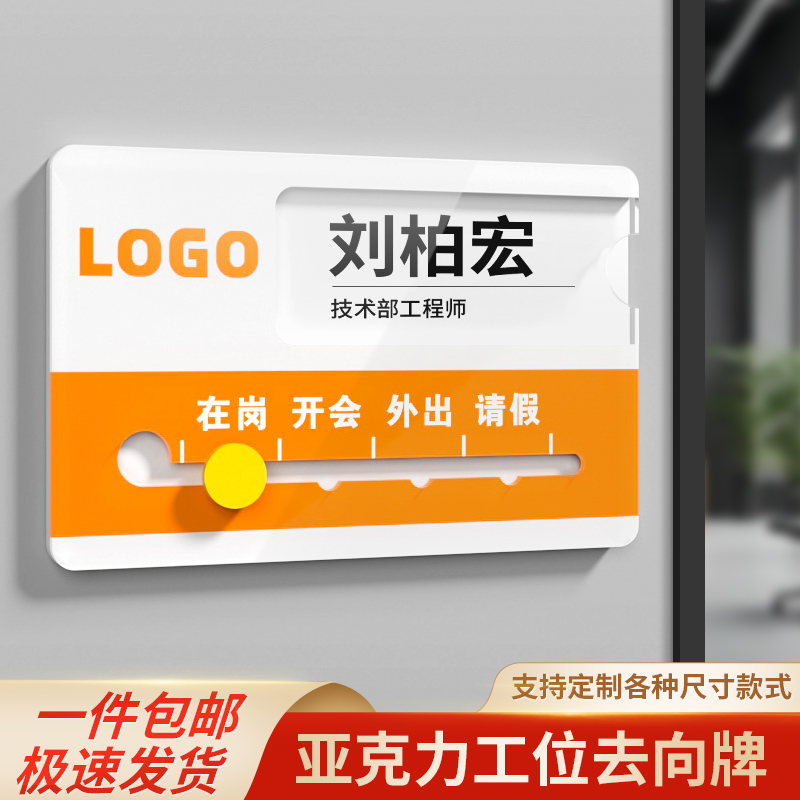 亚克力员工岗位去向牌