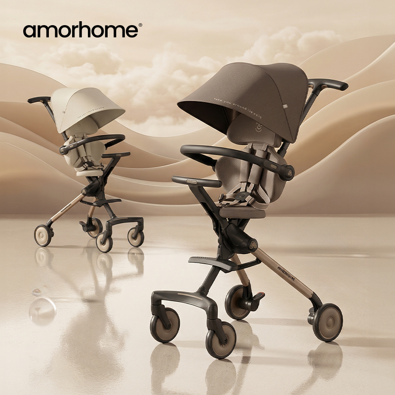AMORHOME遛娃神器am遛娃车口袋婴儿推车高景观一键折叠轻便儿童zb