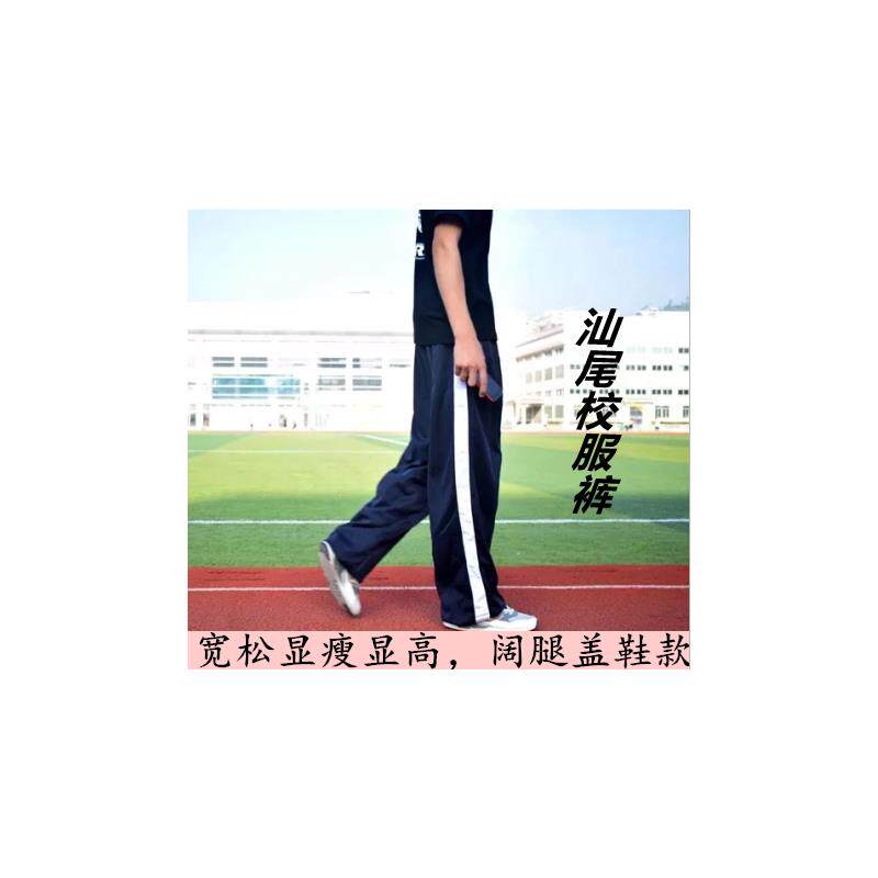 汕尾校服海丰中学生广州高新技工校裤男女休闲宽松直筒阔腿裤包.