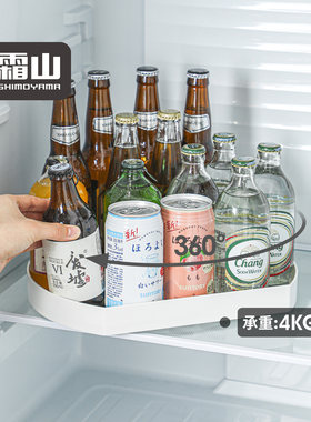 霜山旋转托盘多用途厨房调料收纳盒圆形置物架家用收纳转盘展示架