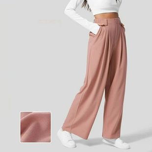 waisted wide legged pants Women 宽腰头半松紧腰阔腿裤