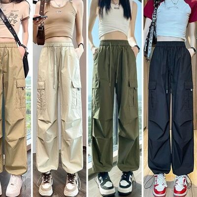 复古薄款工装直筒宽松休闲女裤