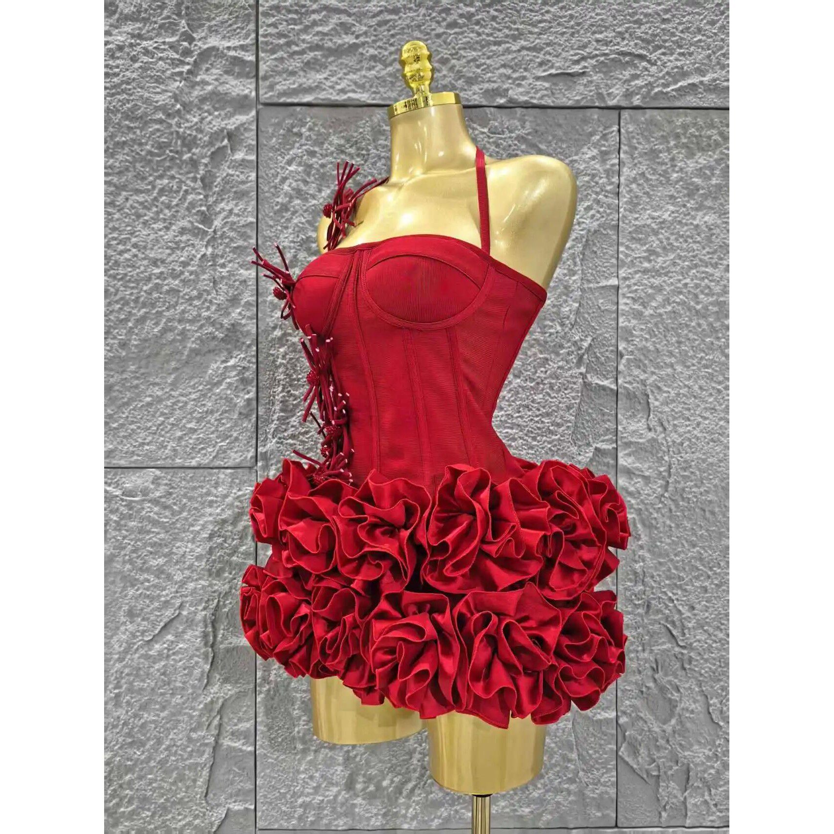 重工立体收腰礼服抹胸连衣裙 Corset Waist Evening Dress