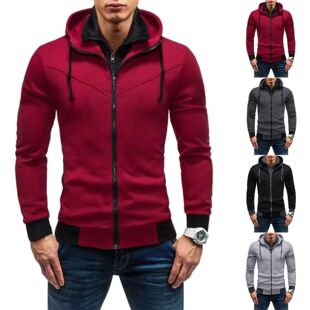 Fleece Zip Jacket Double 男宽松连帽加绒双拉链外套上衣Hooded