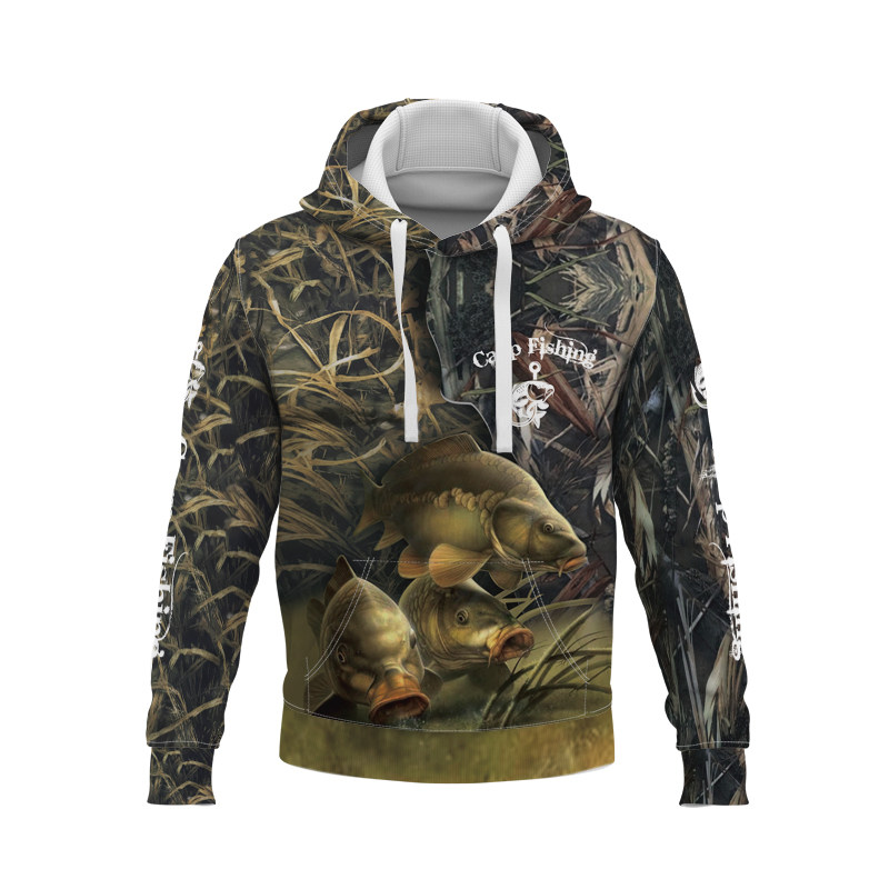 Fish 3D Digital Print Long Sleeve Hoodie鱼类3D印花长袖连帽衫