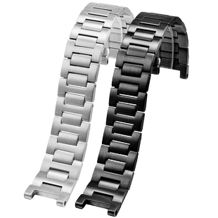 玥典适配卡地亚帕莎钢带 PASHA系列凹形实心不锈钢手表带22*14mm