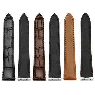 适用卡地亚山度士WSSA0010中号替换表链新原款色卡其色真皮手表带