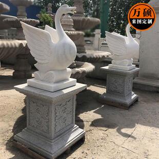 石雕喷水鱼晚霞红喷泉鲤鱼户外庭院流水摆件大理石吐水龙动物雕塑