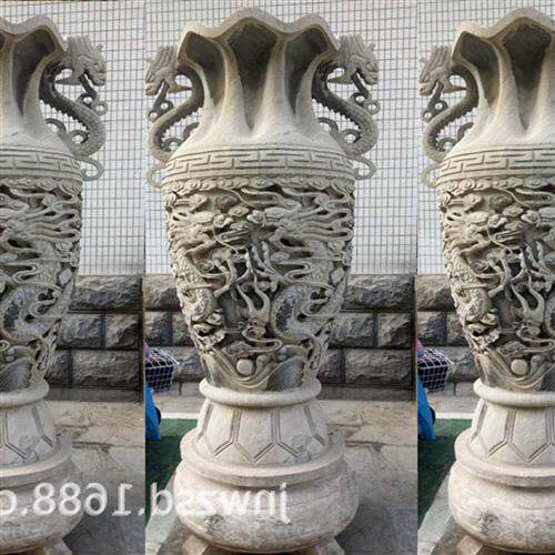 开业用花瓶石雕哪里卖室内装饰大理石花瓶多少钱商场景观花瓶图