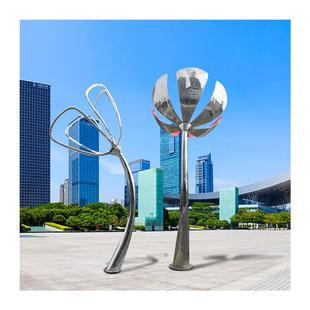 厂家定制不锈钢花瓣雕塑户外植物摆件创意大型城市公园金属雕塑