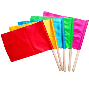 舞蹈早操小旗子道具幼儿园信号指令红旗小彩旗手摇木柄器械手拿旗