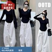 套装 时髦洋气孕妈妈穿搭上下裤 2025新款 时尚 子两件 春装 孕妇装