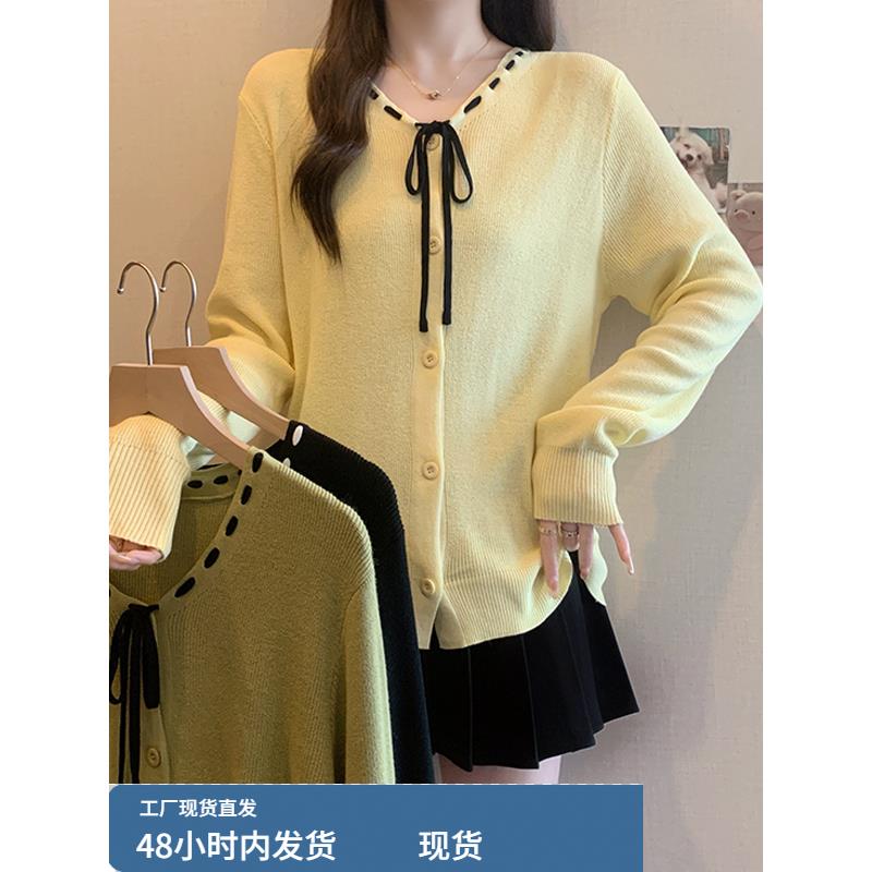 大码女装2025新款秋季韩系高级感chic别致上衣法式独特针织小衫女