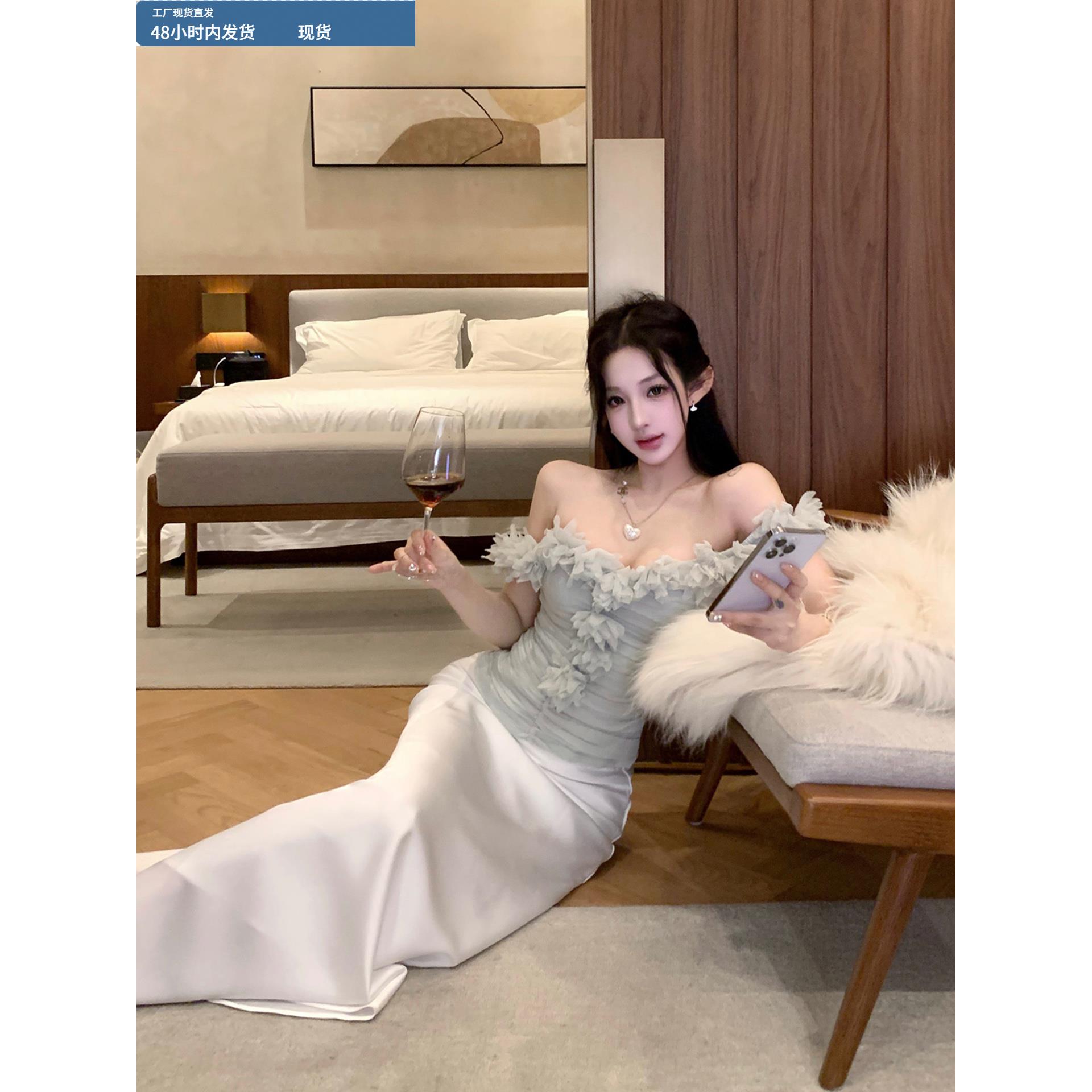 独特设计感漂亮抹胸裙子套装女早秋季清冷富家千金穿搭辣妹两件套