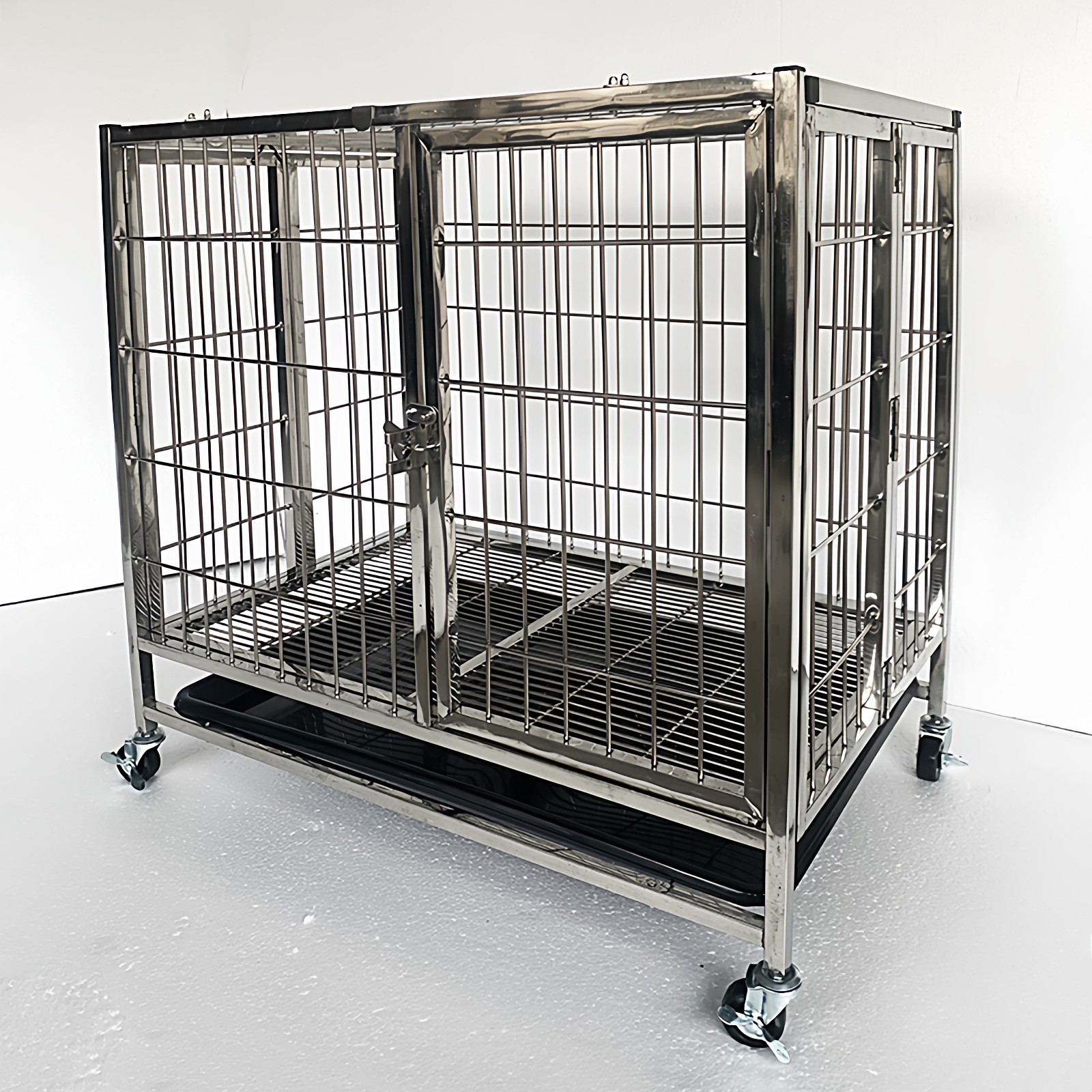 星斗不锈钢折叠笼子免螺丝安装狗笼子实心宠物笼中小型犬加密笼子