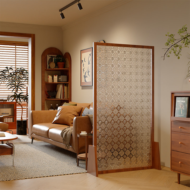 法式中古海棠玻璃屏风隔断家用客厅装饰移动遮挡沙发玄关实木座屏,住宅家具,座屏,淘宝优惠券,粉丝福利购,淘宝优惠卷