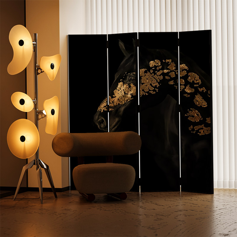 简约现代抽象家用遮挡屏风隔断客厅装饰小户型玄关折叠移动背景墙