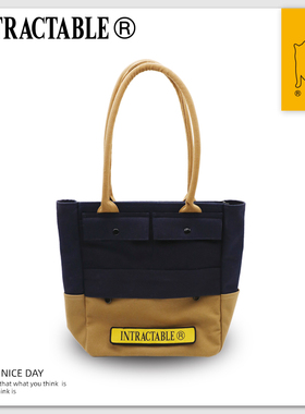 INTRACTABLE原创多功能大地配色大容量托特包帆布包单肩包组合包