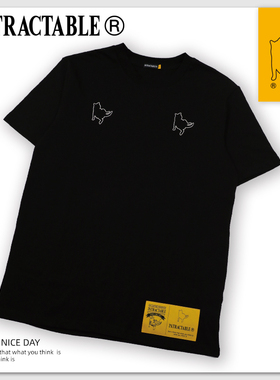 INTRACTABLE原创设计师2020春夏新款重磅纯棉黑猫咪刺绣宽松t恤