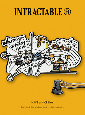 INTRACTABLE原创设计师品牌木马金属珐琅徽章胸针情侣配饰潮小众