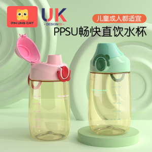 儿童水杯PPSU材质直饮杯宝宝吸管便携学饮杯幼儿园学生外出喝水壶