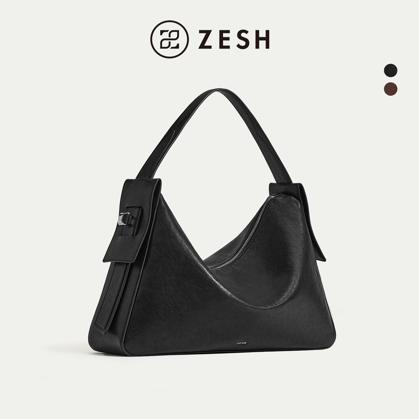ZESH/泽尚微笑大号HOBO手提包