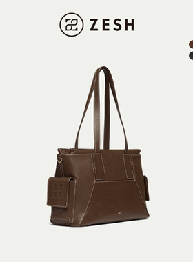 ZESH/泽尚 印象大号旅行包植鞣牛皮手提斜挎包女包大容量包包新款