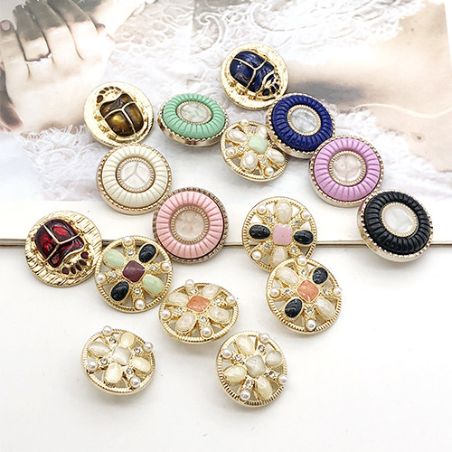 圆形金属小香珍珠扣子外套大衣毛呢钮扣毛衣开衫上衣女水钻纽扣子,居家布艺,纽扣,淘宝优惠券,粉丝福利购,淘宝优惠卷