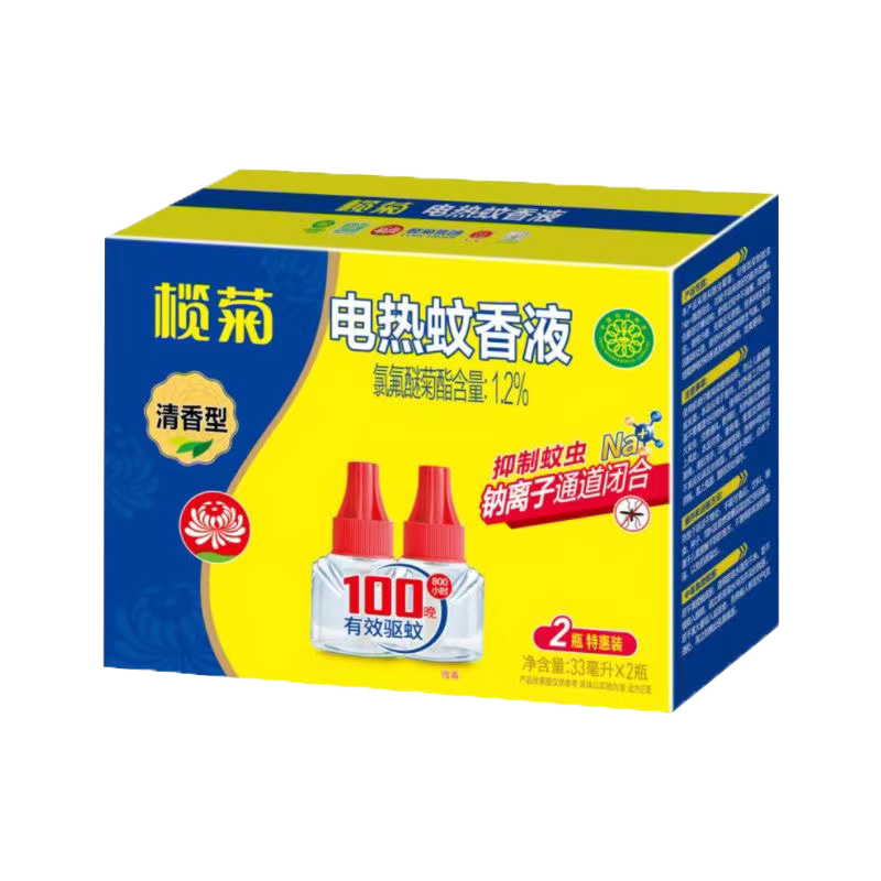 榄菊电热蚊香液清香型家庭家用补充装防蚊灭蚊4瓶（不含器）