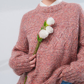 煦暖 编织人生棒针麻花套头宽松毛衣毛线编织DIY材料包送教程