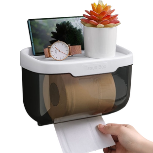 卫生间纸巾盒厕所抽纸置物架卷纸巾架厕纸收纳神器创意壁挂免打孔