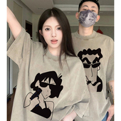 高级感小众衣服短袖 特别 男 夏季 套装 网红情侣装 T恤2025新款