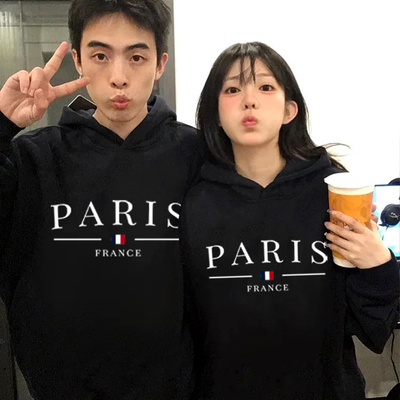 特别的情侣装新款秋冬季2025新款潮牌字母宽松休闲连帽卫衣外套男