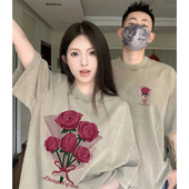 夏装 短袖 t恤2025新款 不一样情侣装 夏季 超火网红高级感特别 套装