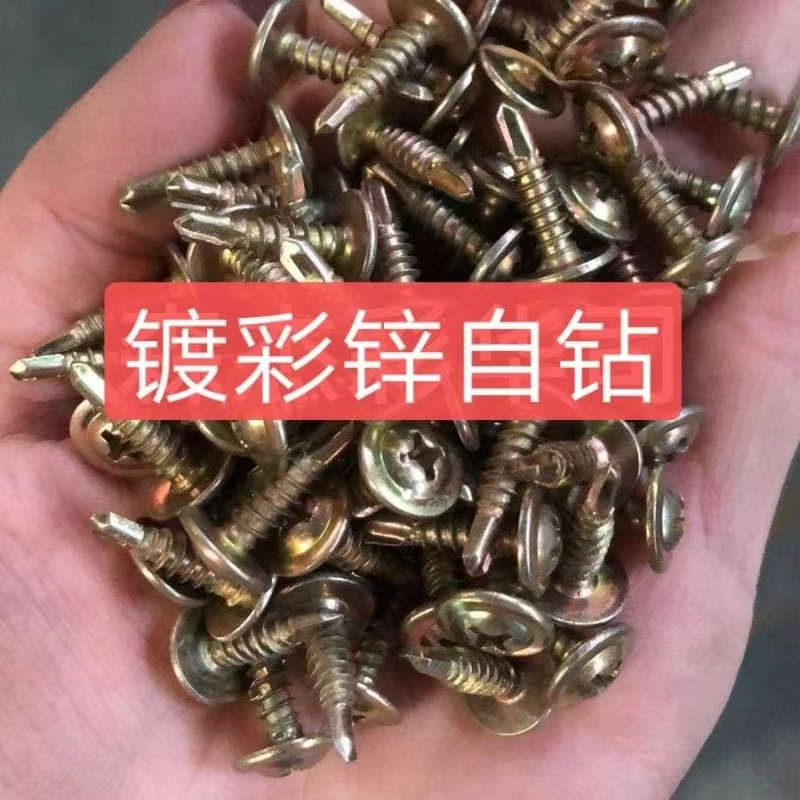 镀彩大扁头钻尾丝自攻自钻燕尾钉