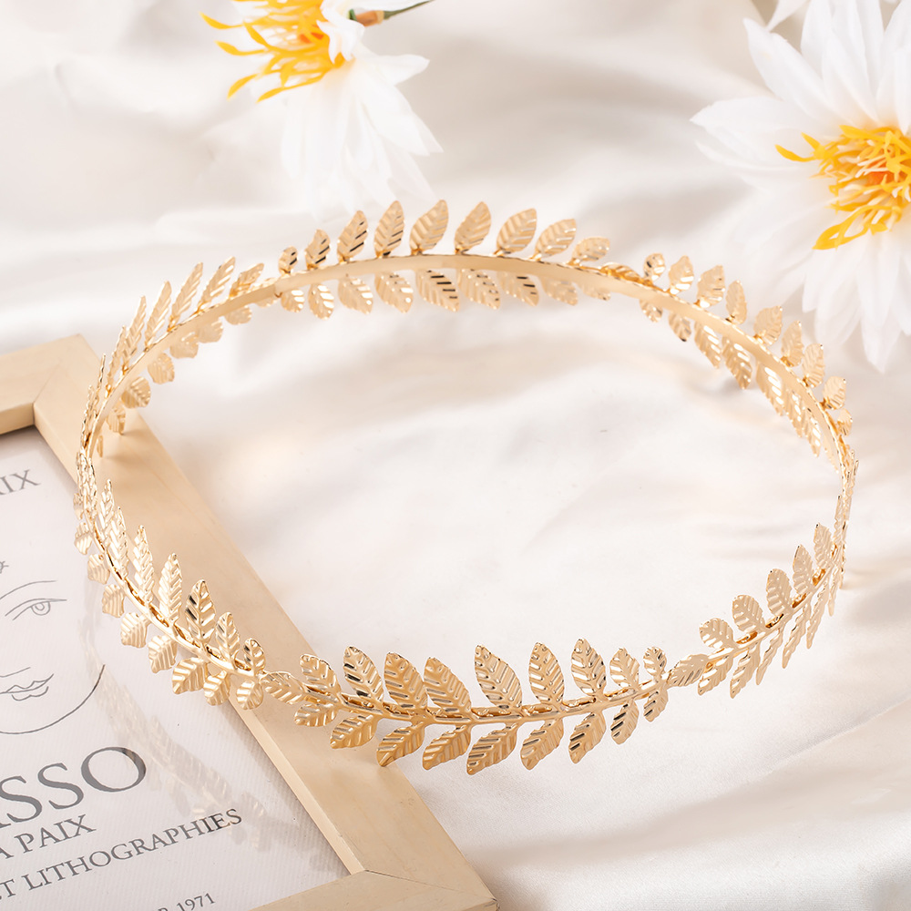 娘金色叶子头饰发饰皇冠头箍圣诞