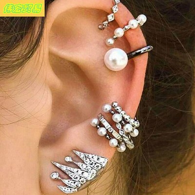 Bohemian ear clip 9pcs personalized hoop crown earrings stud