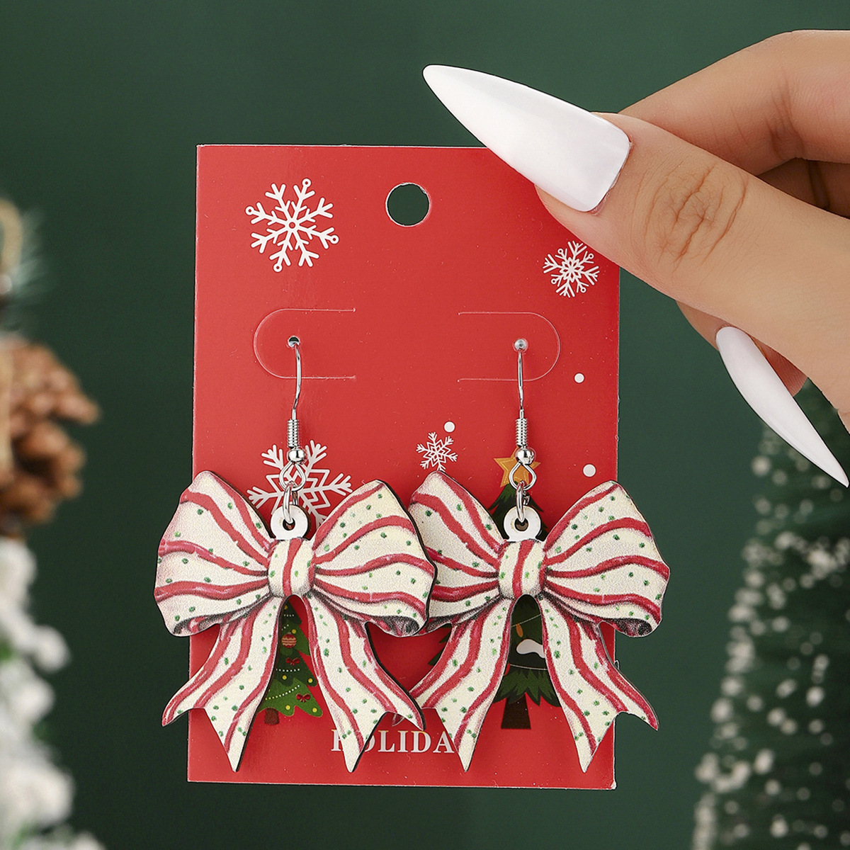 New Christmas bow cartoon earrings fashionable earrings耳环
