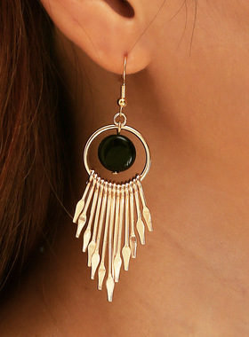 Fashion ethnic wind exaggerat tassel earrings Simple Pendant