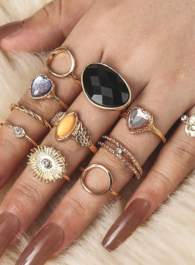 Europe America Love Ring Piece Set Ring Set Rings Alloy 戒指