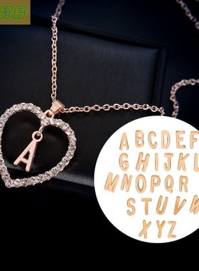 Simple fashion diamond peach heart letter love necklace new