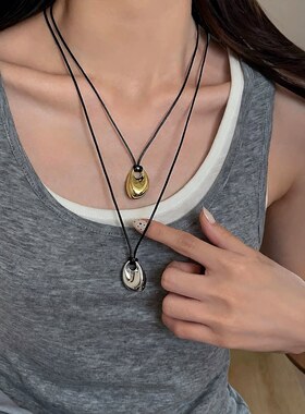 black rope necklace women summer long Beautiful Accessories