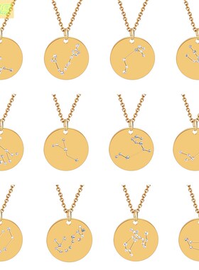12 constellation tag items Fashion diamond necklace jewelry