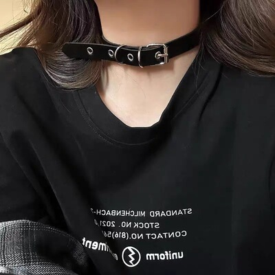buckle Punk Girl Necklace Women's Collar Neck Strap choker