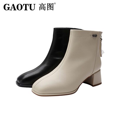 冬季英伦粗跟短筒马丁女靴