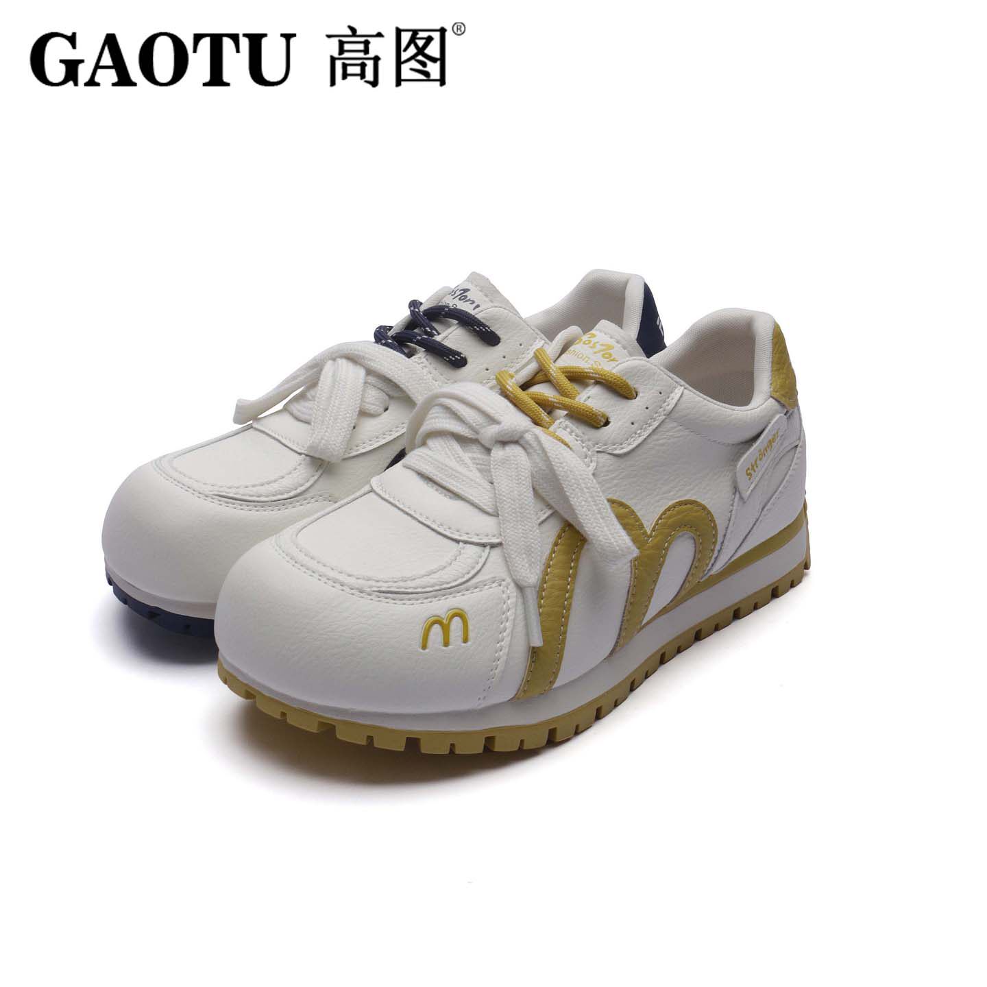 高图时尚休闲鞋2026春季新款真皮软底舒适休闲百搭单鞋7673-10351